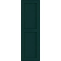 Ekena Millwork 12 W 75 H TRUE FIT PVC Два еднакви ролетни со рамен панел, термичко зелено