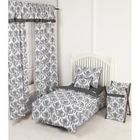 Бакати-Класичен дамаск 4-Парче постелнина постелнина во собата памук перкале, Бело Црно