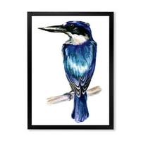 ДИЗАЈНАРТ „Стил Сина Кингфишер птица“ Традиционална врамена уметничка печатење