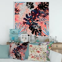 DesignArt 'Апстрактна тропска цветна крпеница II' Тропски врамен платно wallид уметност печатење