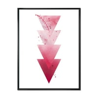Дизајн Апстрактна геометриска уметност црвена триаголници состав модерна врамена платно wallидна уметност печатење