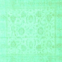 Ахгли Компанија Внатрешен Правоаголник Ориентални Тиркизно Сини Теписи Од Традиционална Област, 4 '6'