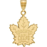 Логорт 10к жолто злато NHL Логоарт Торонто јавор лисја голем приврзок