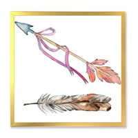 DesignArt 'Пинк од розови птици од крило на Arrow' Bohemian & Eclectic Rramed Art Print