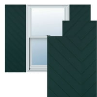 Ekena Millwork 12 W 37 H TRUE FIT PVC Diagonal Slat модерен стил фиксирани монтирани ролетни, термички зелени