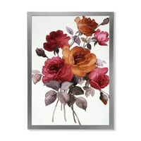 ДИЗАЈНАРТ „Гроздобер црвени и портокалови рози“ Традиционално врамен уметнички принт