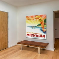 Патувачки постер Мичиген Сликарство за печатење на завиткано платно