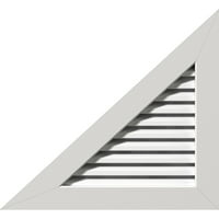 Ekena Millwork 40 W 30 H десен триаголник Gable Vent - Функционален терен на левата страна, PVC Gable отвор со 1 4 рамка за
