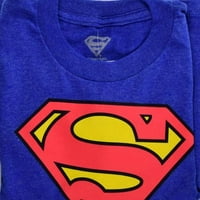 Стрипови Супермен момчиња графички маички со кратки ракави со големина 4-18