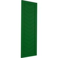 Ekena Millwork 12 W 77 H TRUE FIT PVC SINE PALLE CHEVRON модерен стил фиксни ролетни за монтирање, виридијан зелена