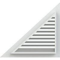 Ekena Millwork 30 W 1 2 H десен триаголник Gable Vent - Функционален терен на десната страна, PVC Gable отвор со 1 4 рамка за