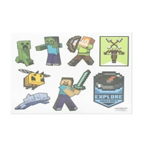 Minecraft Момчиња 6-Парче Графички Маица Подарок Во Собата, Големини 4-18