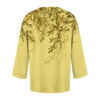 Фетерналвенска Мода Печатени Седум-Дел Ракав Кардиган Лабава Блуза Обична Блуза Врвни женски врвови