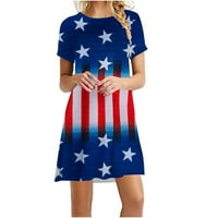 Чикал Жени 4 јули Ден На Независноста Патриотски Ден Маица Со Американско Знаме Мода Секојдневни Ѕвезди И Пруги Печатени Кратки