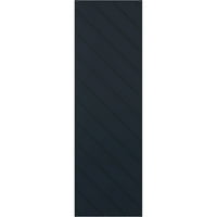 Ekena Millwork 18 W 61 H TRUE FIT PVC Diagonal Slat модерен стил фиксни ролетни за монтирање, без starвездени ноќни сини