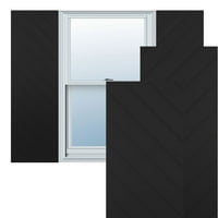 Ekena Millwork 18 W 36 H TRUE FIT PVC Diagonal Slat модерен стил фиксирани монтирани ролетни, црна