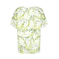 Блузи За Жени Обични Модни Памучни Ленени Печатени Блузи За Жени Кратки Кошули С-ХХХХЛ